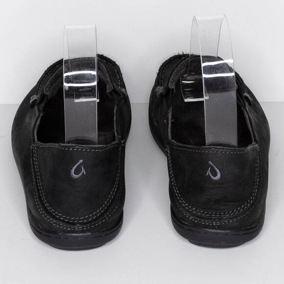 Olukai Boys Moloa Loafer Shoes Slip On Comfort Leather Youth Black Size 1 | AR - Picture 4 of 6